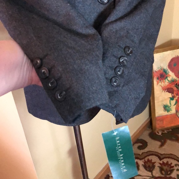 HARVE BENARD Size 14 Charcoal Gray Blazer Jacket Wool Lined Women Carer $138 NWT - Picture 9 of 11